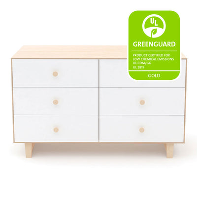 Oeuf 6 Drawer Dresser with GREENGUARD Gold tag in -- Color_Birch with Rhea Base