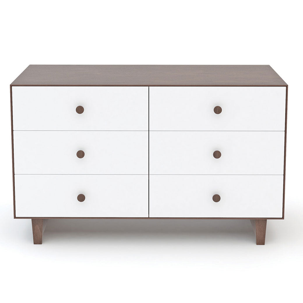 Oeuf 6 Drawer Dresser in -- Color_Walnut with Rhea Base