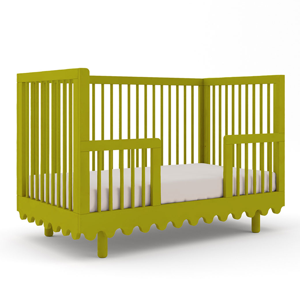 Oeuf Moss Crib as toddler bed in -- Color_Peapod