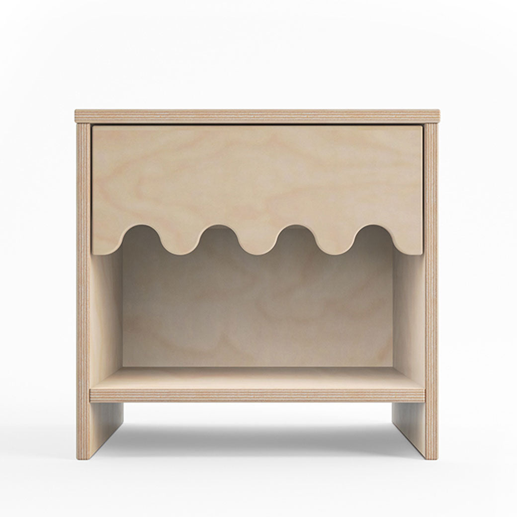 Front view of Oeuf Moss Nightstand in -- Color_Birch