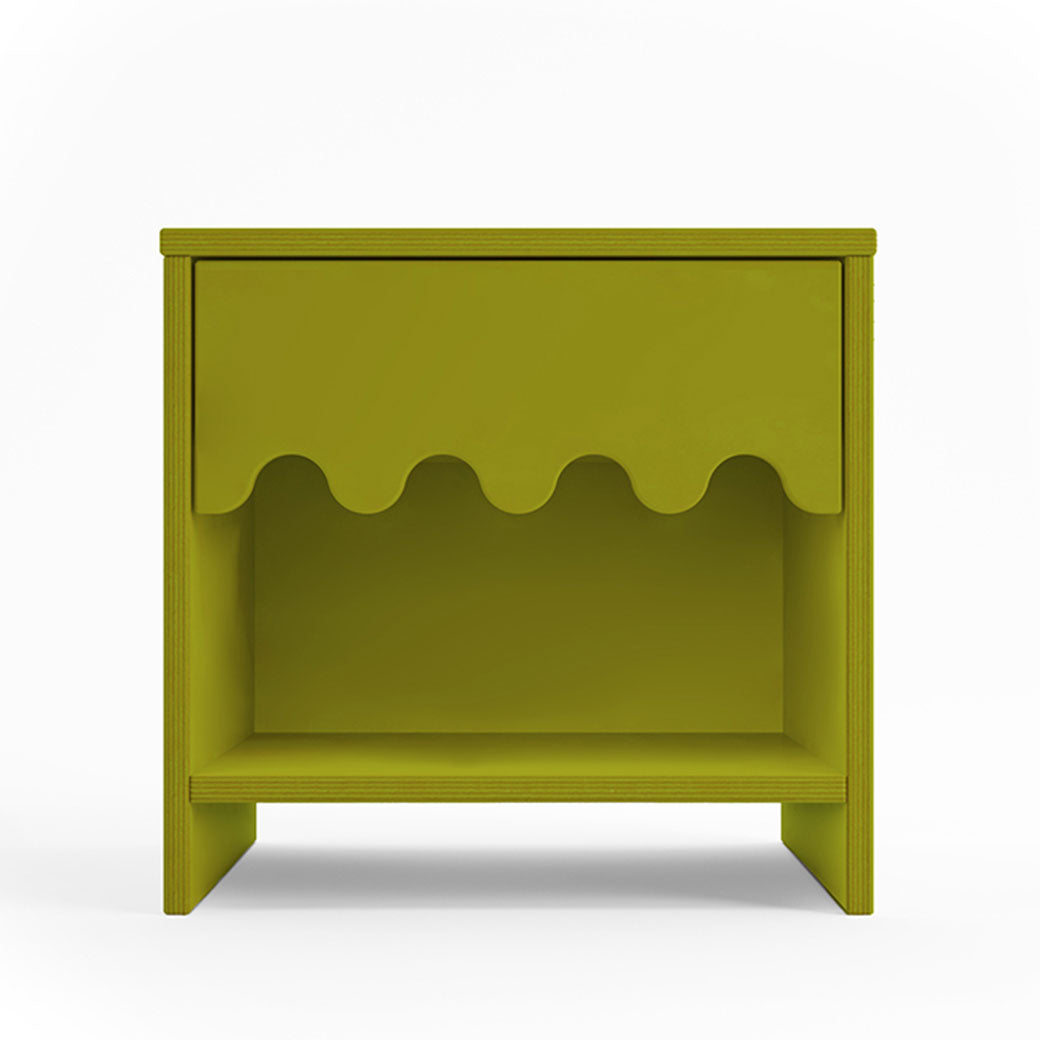 Front view of Oeuf Moss Nightstand in -- Color_Peapod