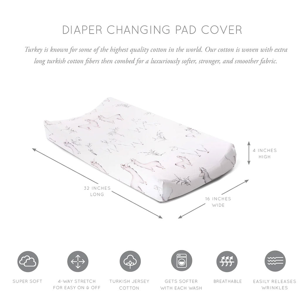 Oilo Llama Jersey Changing Pad Cover Modern Nursery