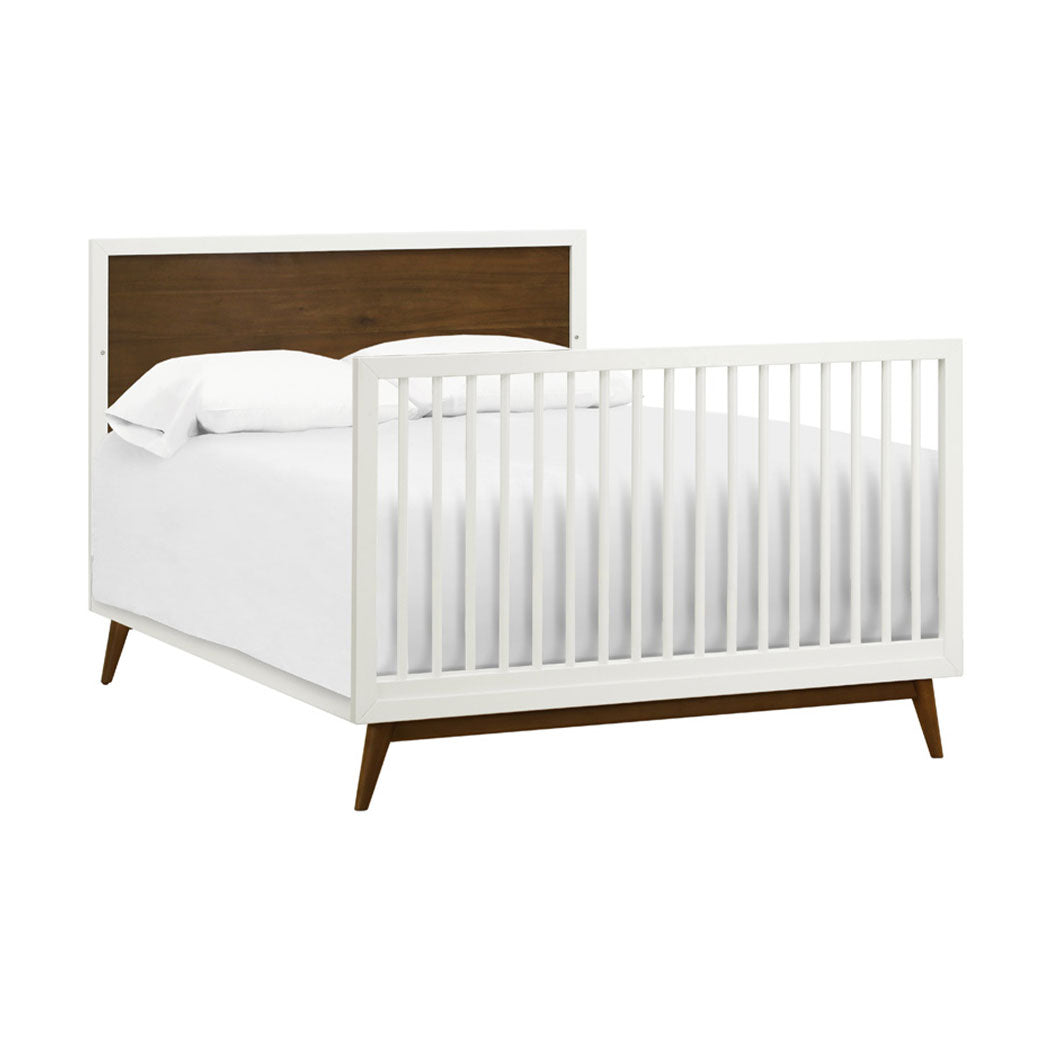  Babyletto's Palma 4-in-1 Convertible Crib as full-size bed in -- Color_Warm White with Natural Walnut