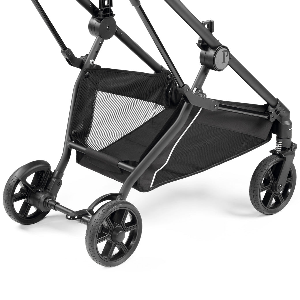 Lower view of chassis of Peg Perego Primo Viaggio 4-35 Lounge On Wheels Travel System in -- Color_True Black