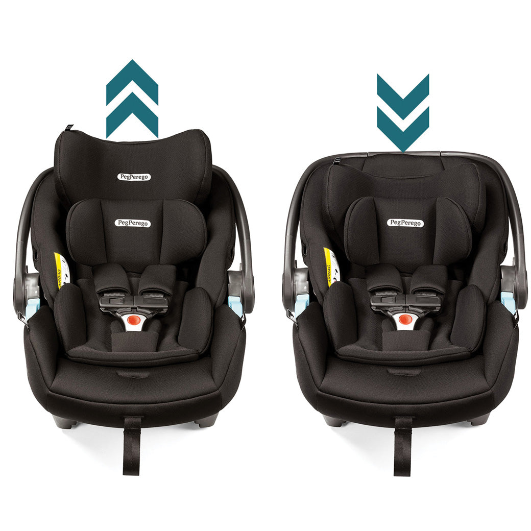 Adjustability of seats of Peg Perego Primo Viaggio 4-35 Lounge On Wheels Travel System in -- Color_True Black