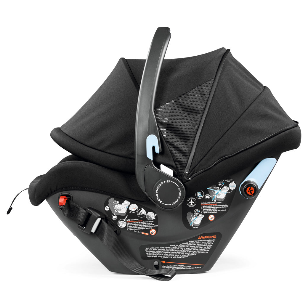 Peg Perego Primo Viaggio 4-35 Urban Mobility Infant Car Seat with canopy down in -- Color_True Black
