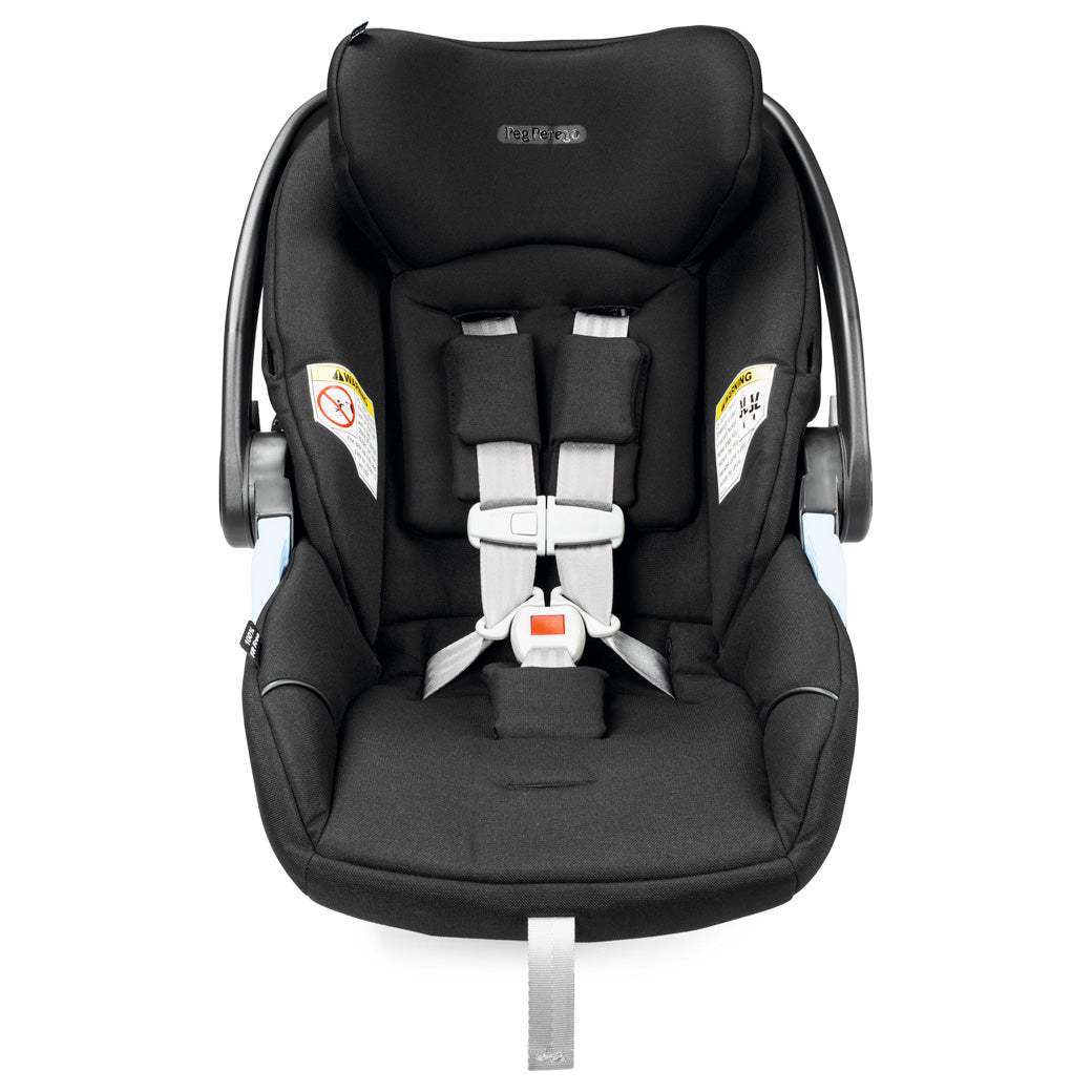 Front view of extended Peg Perego Primo Viaggio 4-35 Lounge Infant Car Seat without base  in -- Color_True Black