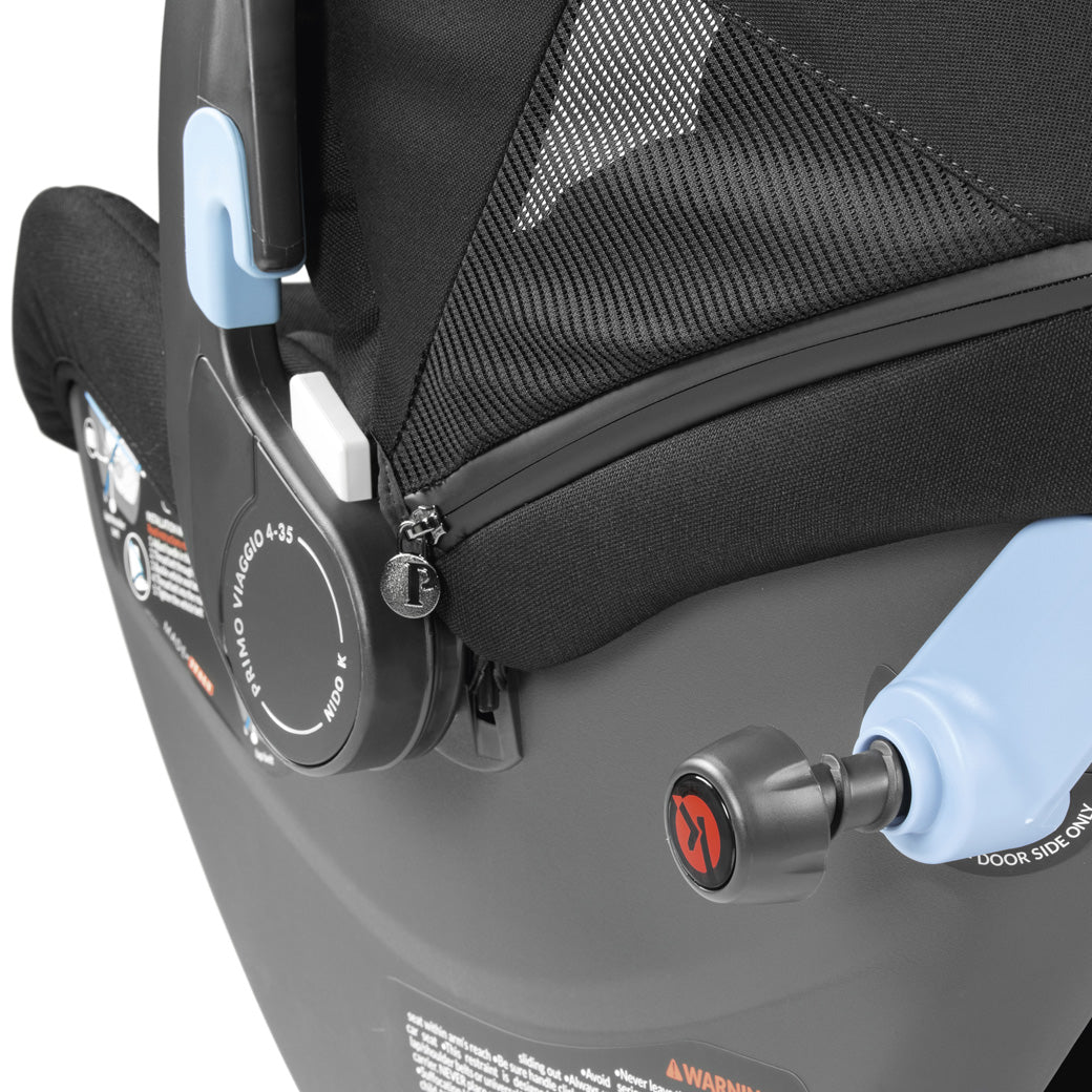 Closeup of Peg Perego Primo Viaggio 4-35 Nido K Infant Car Seat in -- Color_True Black