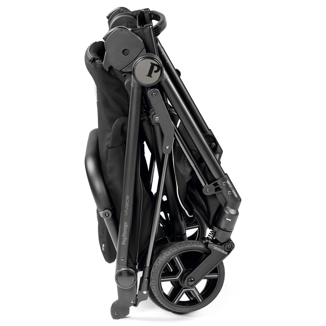 Folded Peg Perego Vivace Stroller in -- Color_True Black