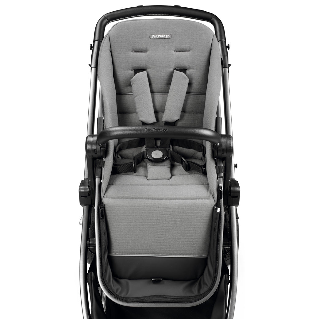 Front view of Peg Perego Ypsi Single Stroller in -- Color_Mercury