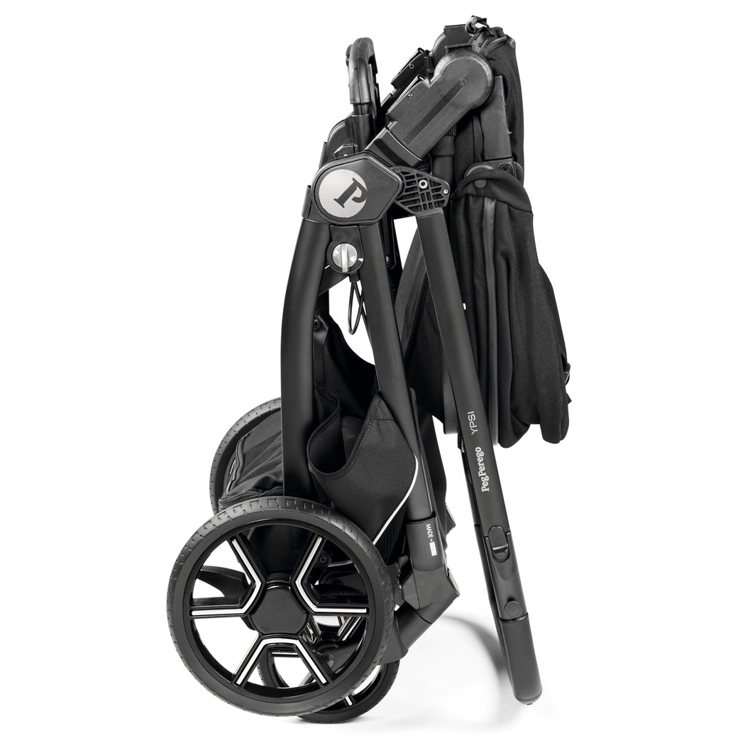 Folded Peg Perego Ypsi Single Stroller in -- Color_True Black
