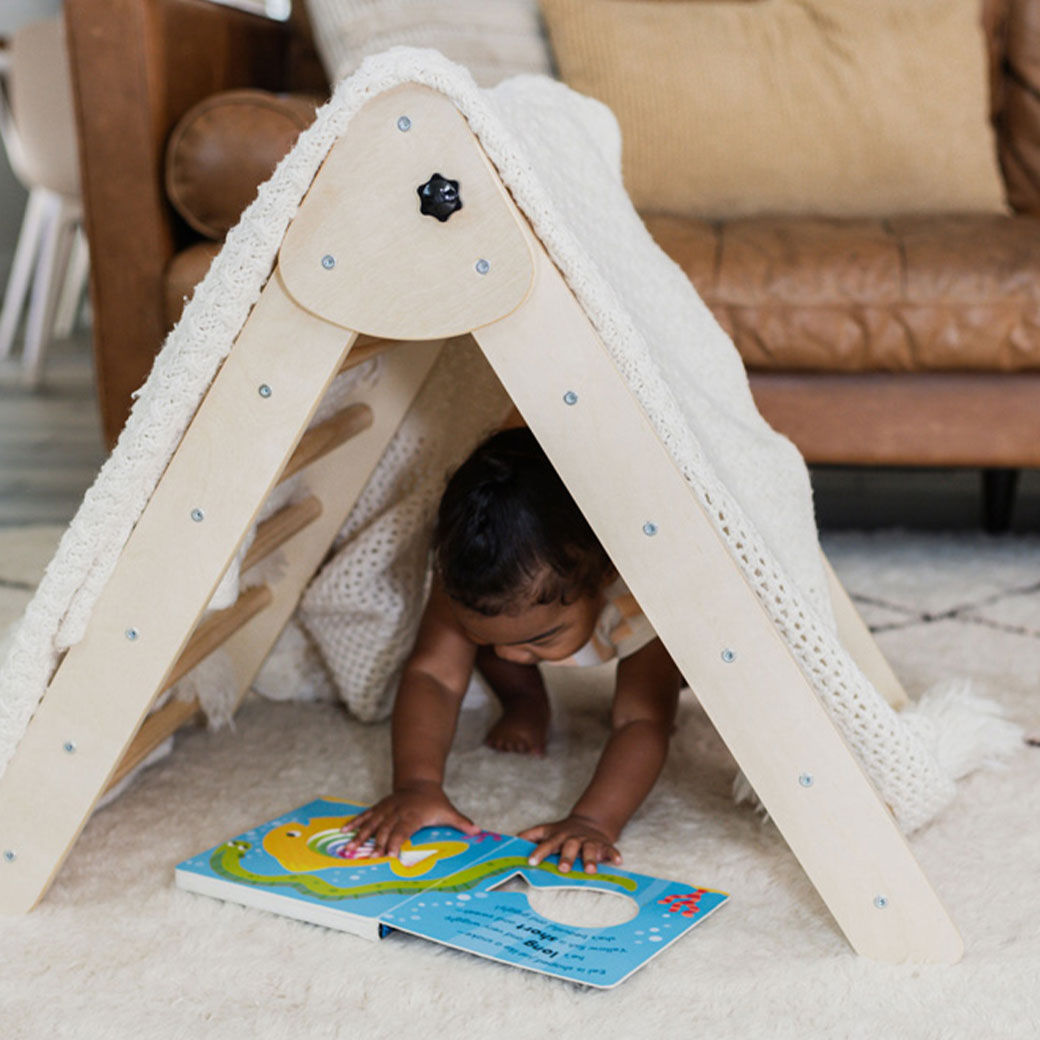 Pink Triangle Ramp Poppyseed Play Climbing Triangle & Ramp | Modern Nursery™
