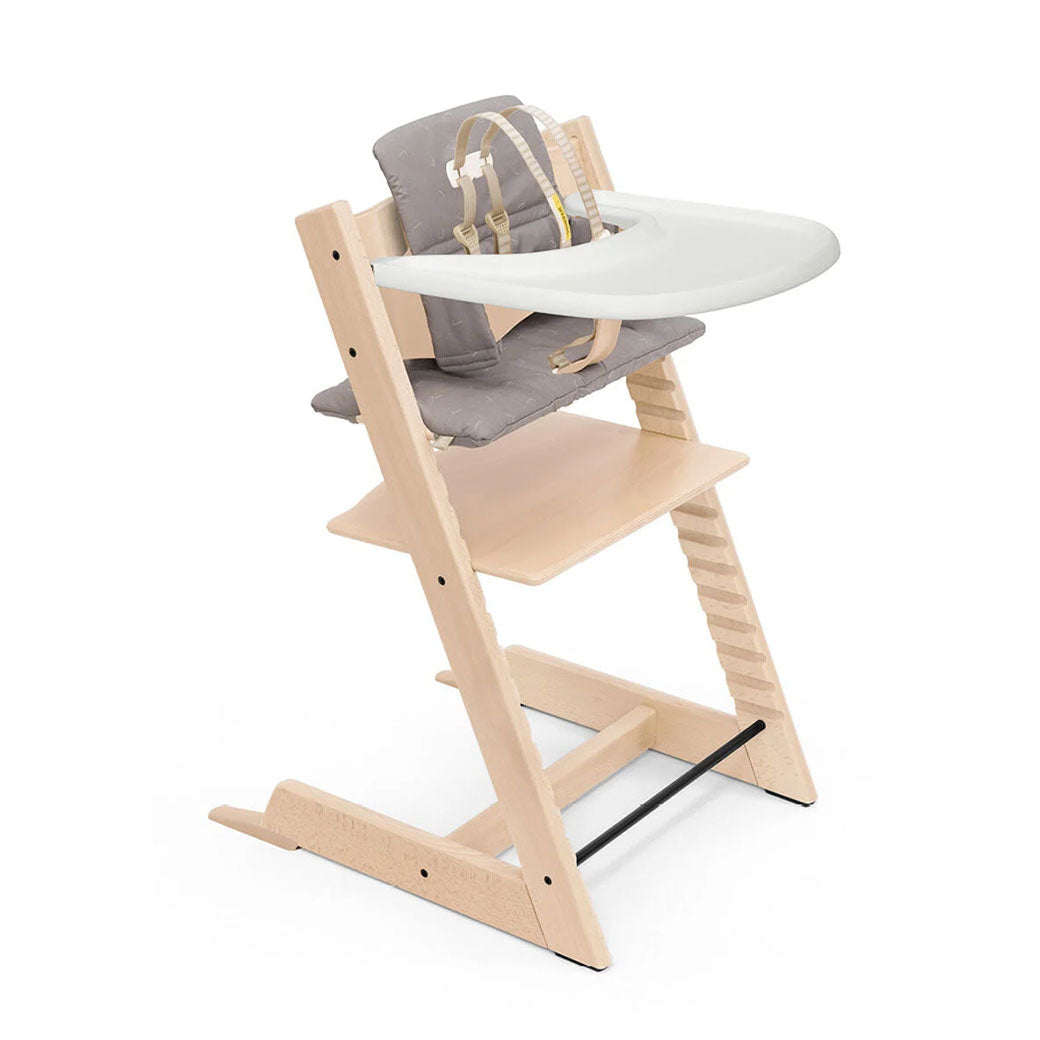 Tripp Trapp High Chair + Cushion & Tray Bundle in -- Color_Natural _ Icon Grey