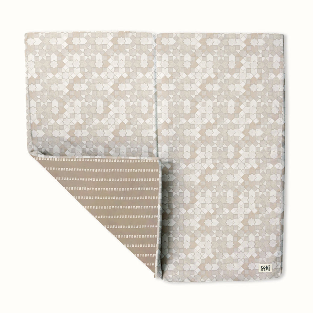 Toki Mats Padded Organic Cotton Play Mat in -- Color_Grey Mosaic _ Mega