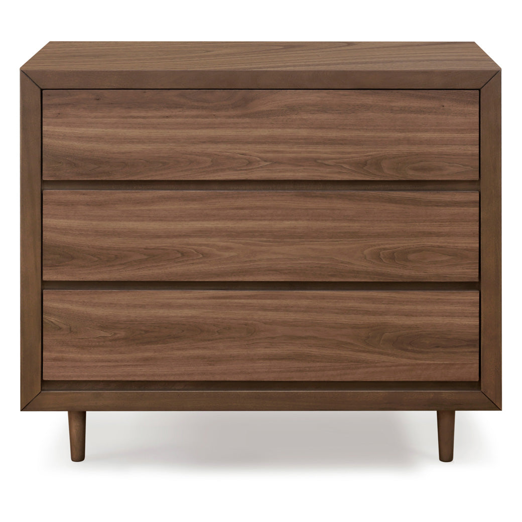 Front view of Ubabub Nifty 3-Drawer Assembled Dresser in -- Color_Walnut