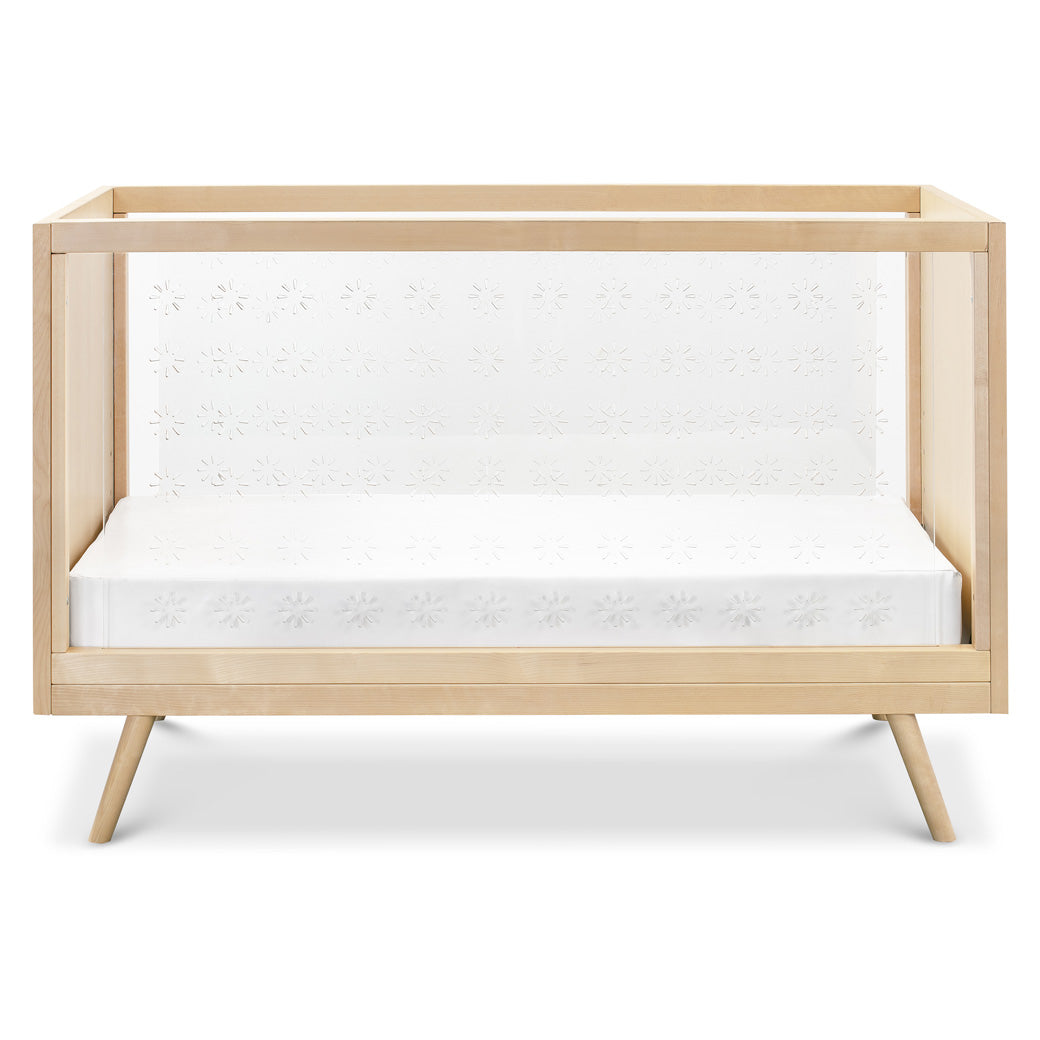 Front view of Ubabub Nifty Clear 3-in-1 Crib in -- Color_Natural Birch