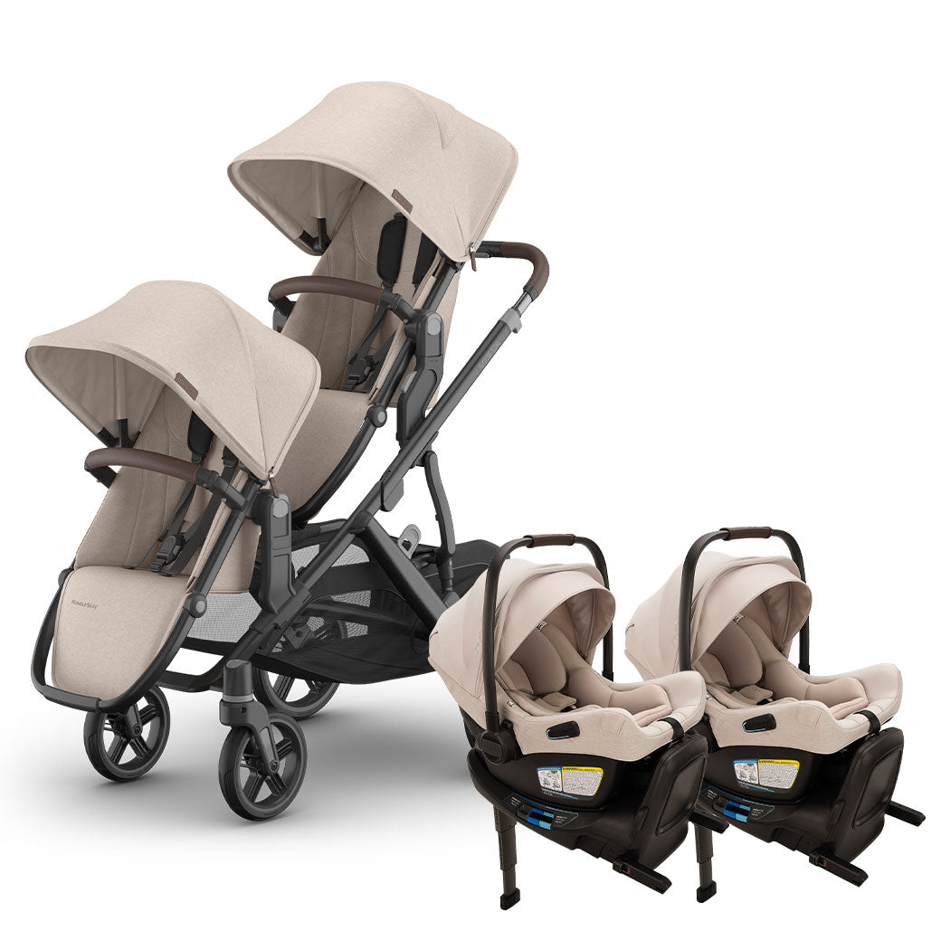 UPPAbaby Vista V3 Twin Stroller + Nuna PIPA Series Travel System