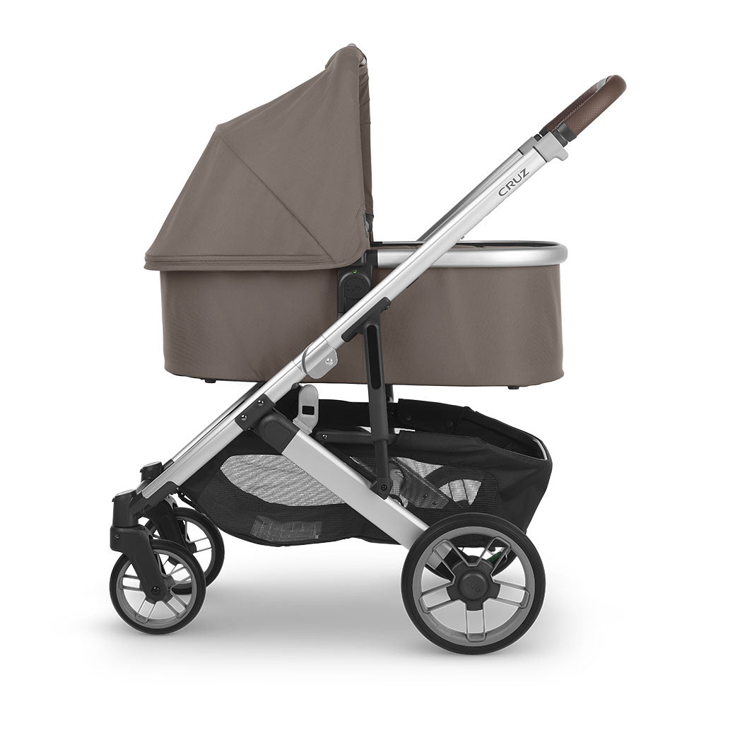 Side view of the UPPAbaby Bassinet on the Cruz V2 Stroller  in -- Color_Theo