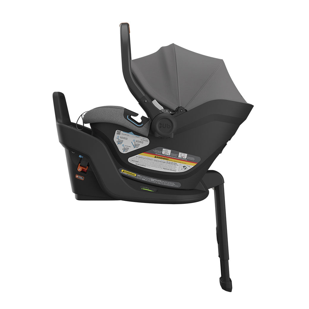 Side view of Uppababy Aria Infant Car Seat in -- Color_Greyson