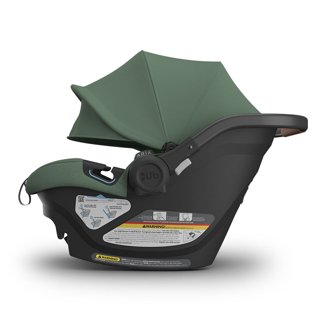 Side view of Uppababy Aria Infant Car Seat without car seat base  in -- Color_Gwen