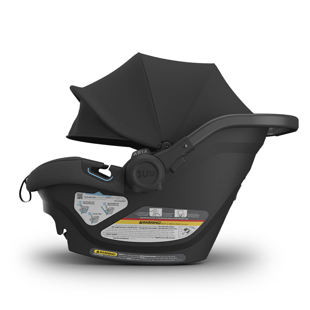 Side view of Uppababy Aria Infant Car Seat without car seat base  in -- Color_Jake