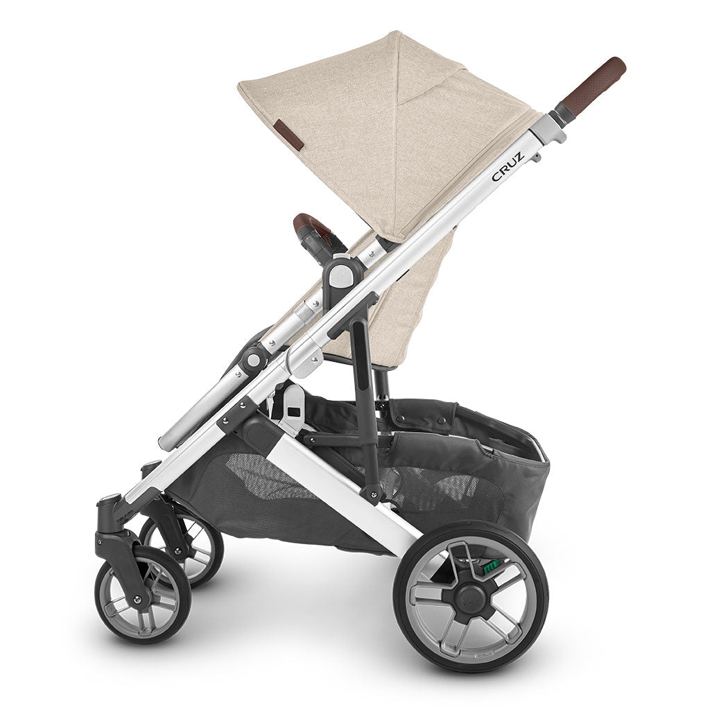 Side view of UPPAbaby Cruz V2 Stroller with canopy down in -- Color_Declan