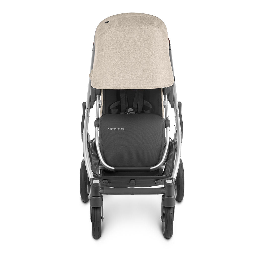 Front view of UPPAbaby Cruz V2 Stroller with canopy all the way down in -- Color_Declan