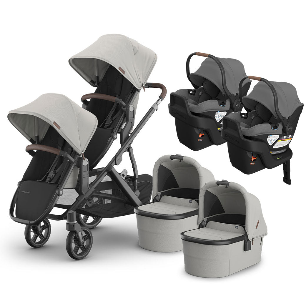 UPPAbaby Vista V3 Twin Stroller + Aria V2 Travel System