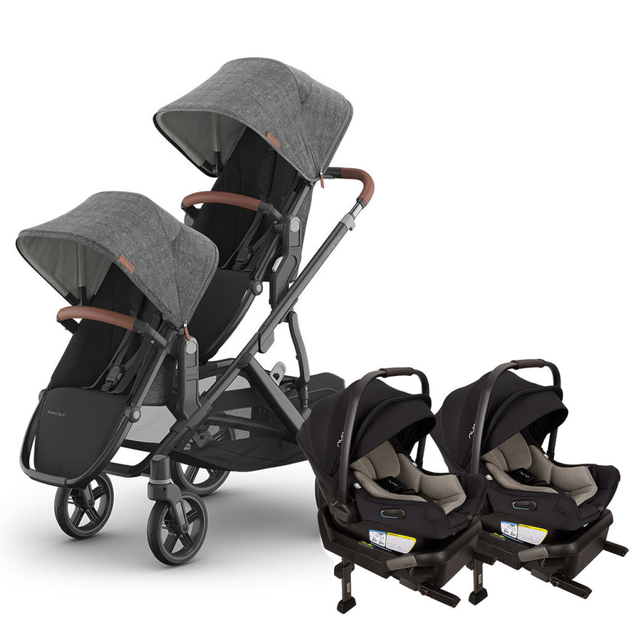 UPPAbaby Vista V3 Twin Stroller + Nuna PIPA Series Travel System