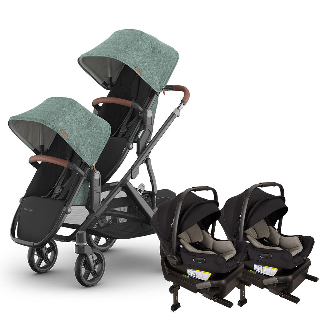 UPPAbaby Vista V3 Twin Stroller + Nuna PIPA Series Travel System