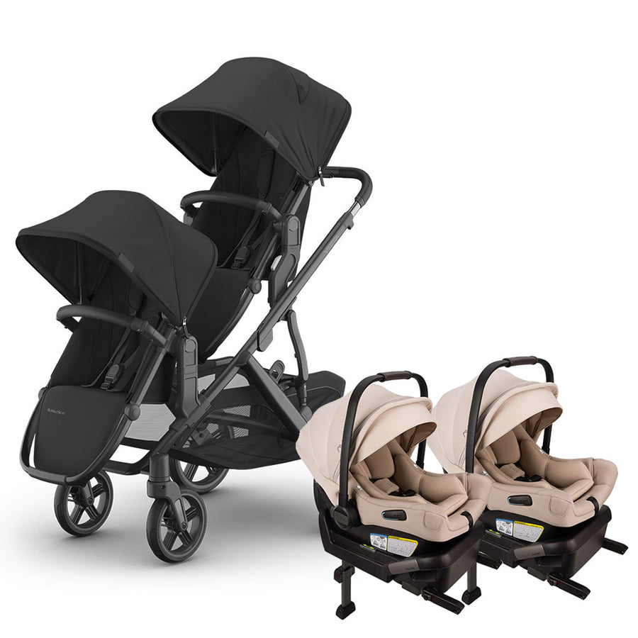 strollers compatible with uppababy car seat UPPAbaby Vista V3 Twin Stroller + Nuna PIPA Series Travel System