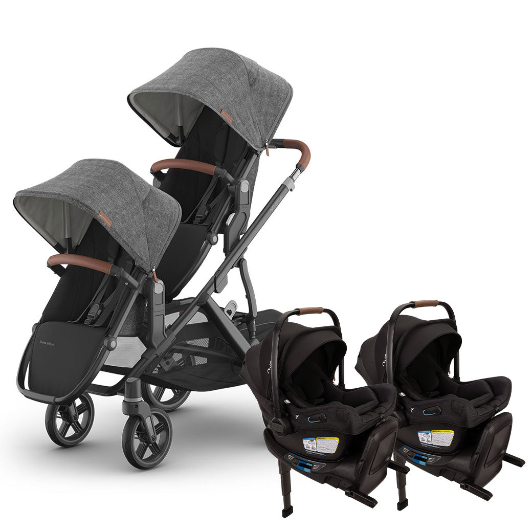 UPPAbaby Vista V3 Twin Stroller + Nuna PIPA Series Travel System