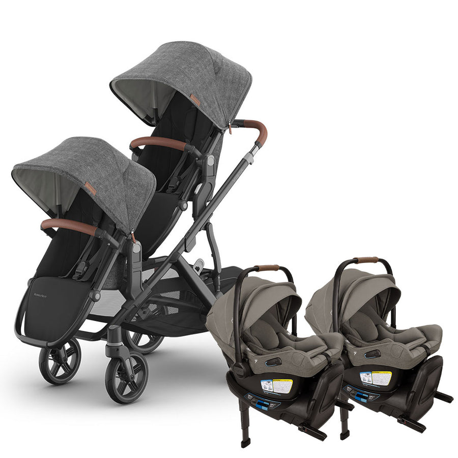 UPPAbaby Vista V3 Twin Stroller + Nuna PIPA Series Travel System