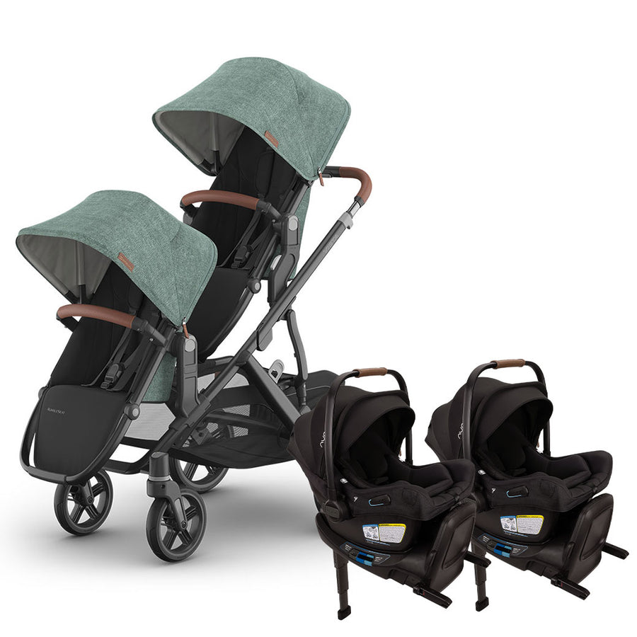 UPPAbaby Vista V3 Twin Stroller + Nuna PIPA Series Travel System