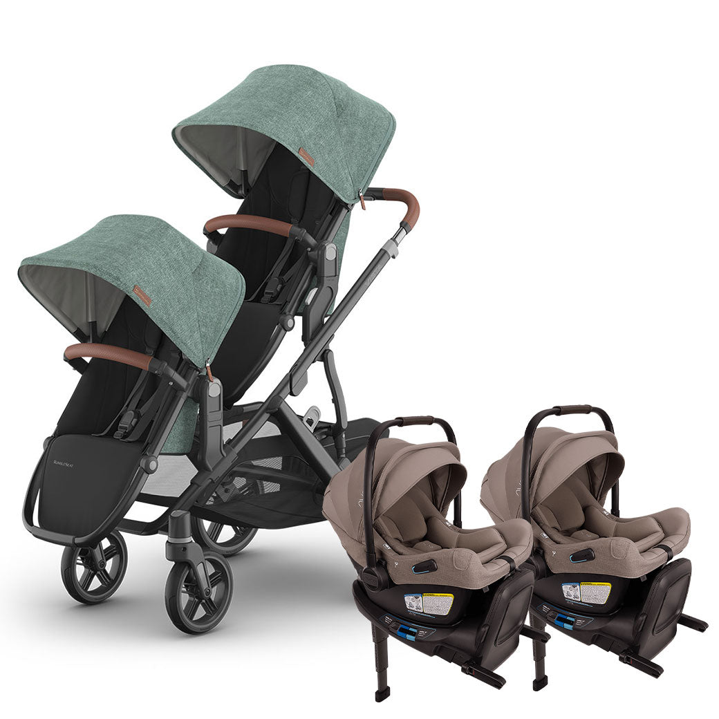 Vista V3 Twin Stroller + Nuna PIPA Series Travel System