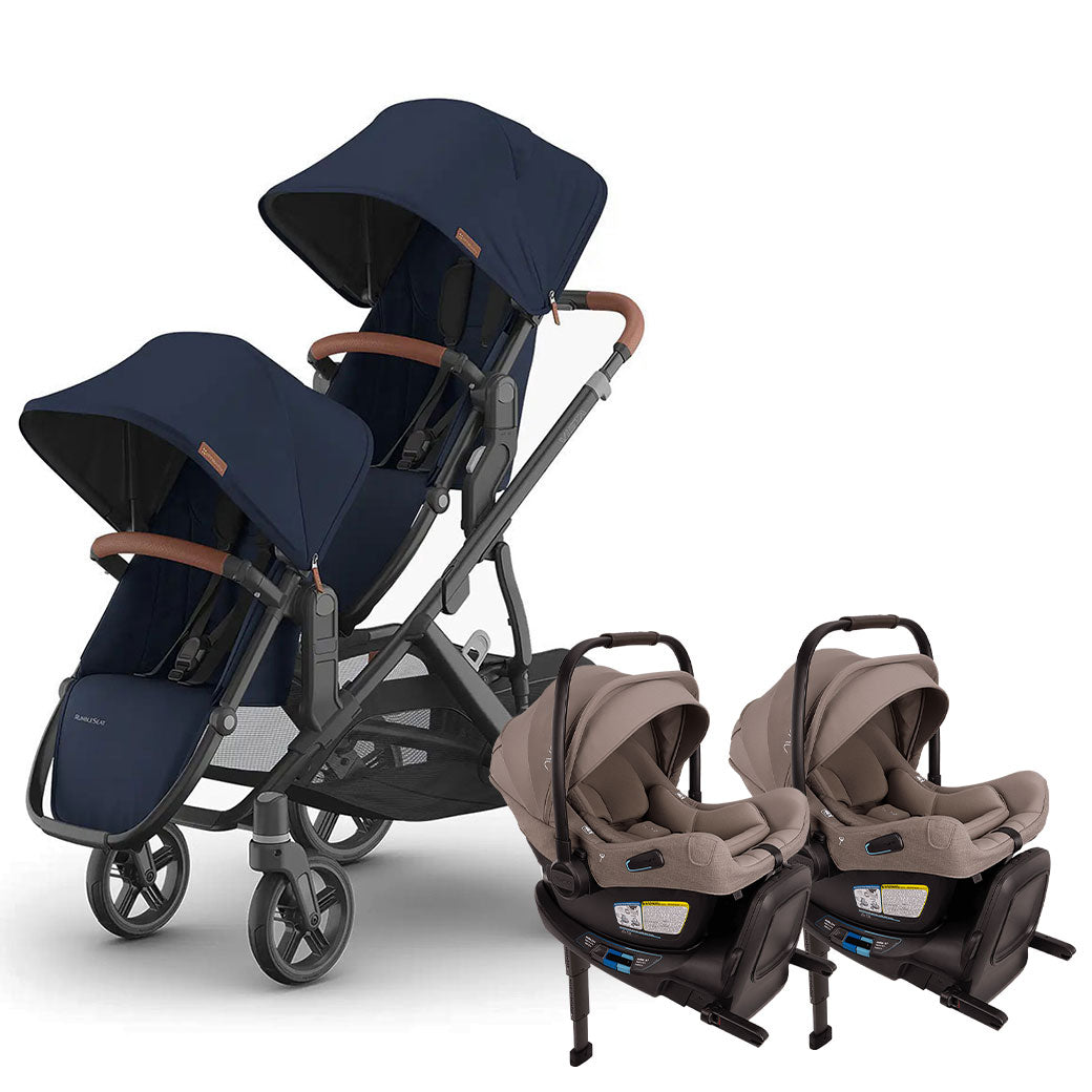 Vista V3 Twin Stroller + Nuna PIPA Series Travel System