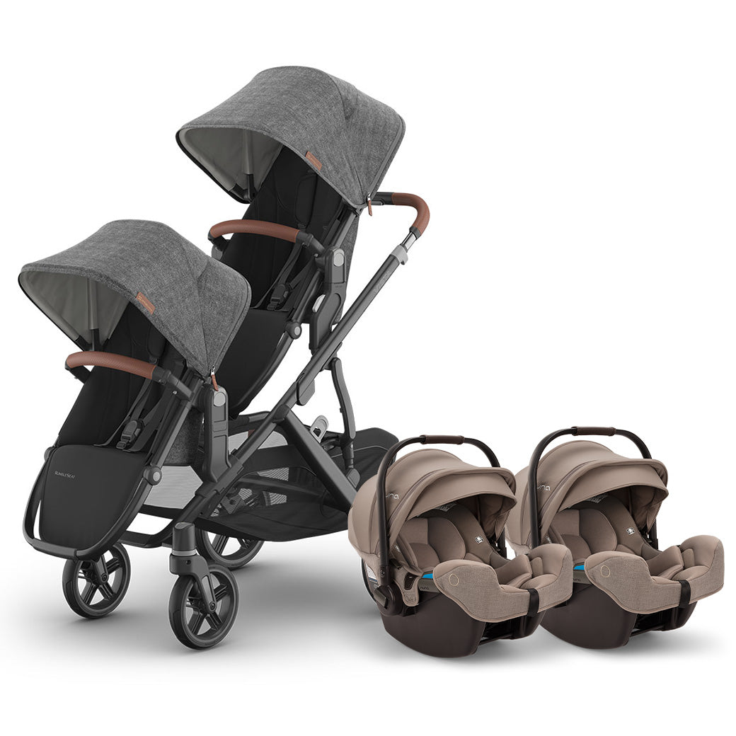 uppababy vista 2人乗り アッパベビー 縦型 新生児から利用可能 UPPAbaby Vista V3 Twin Stroller + Nuna PIPA Series Travel System