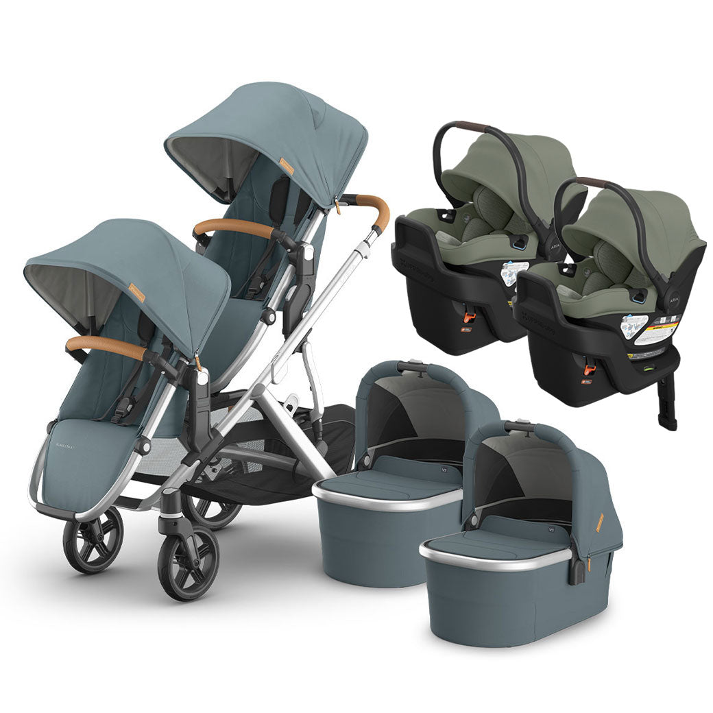 Vista V3 Twin Stroller + Aria V2 Travel System