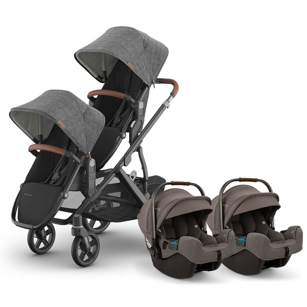 UPPAbaby Vista V3 Twin Stroller + Nuna PIPA Series Travel System