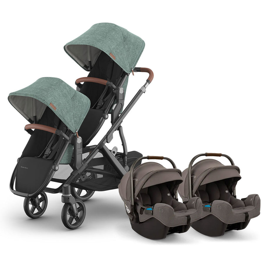 uppababy vista v2 stroller greyson UPPAbaby Vista V3 Twin Stroller + Nuna PIPA Series Travel System