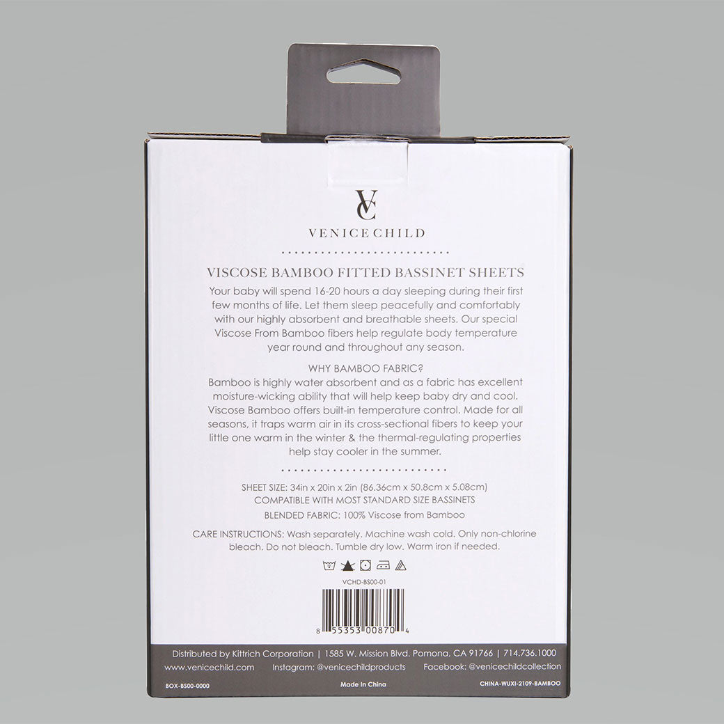 Bamboo Viscose Fitted Bassinet Sheets (Set of 2)