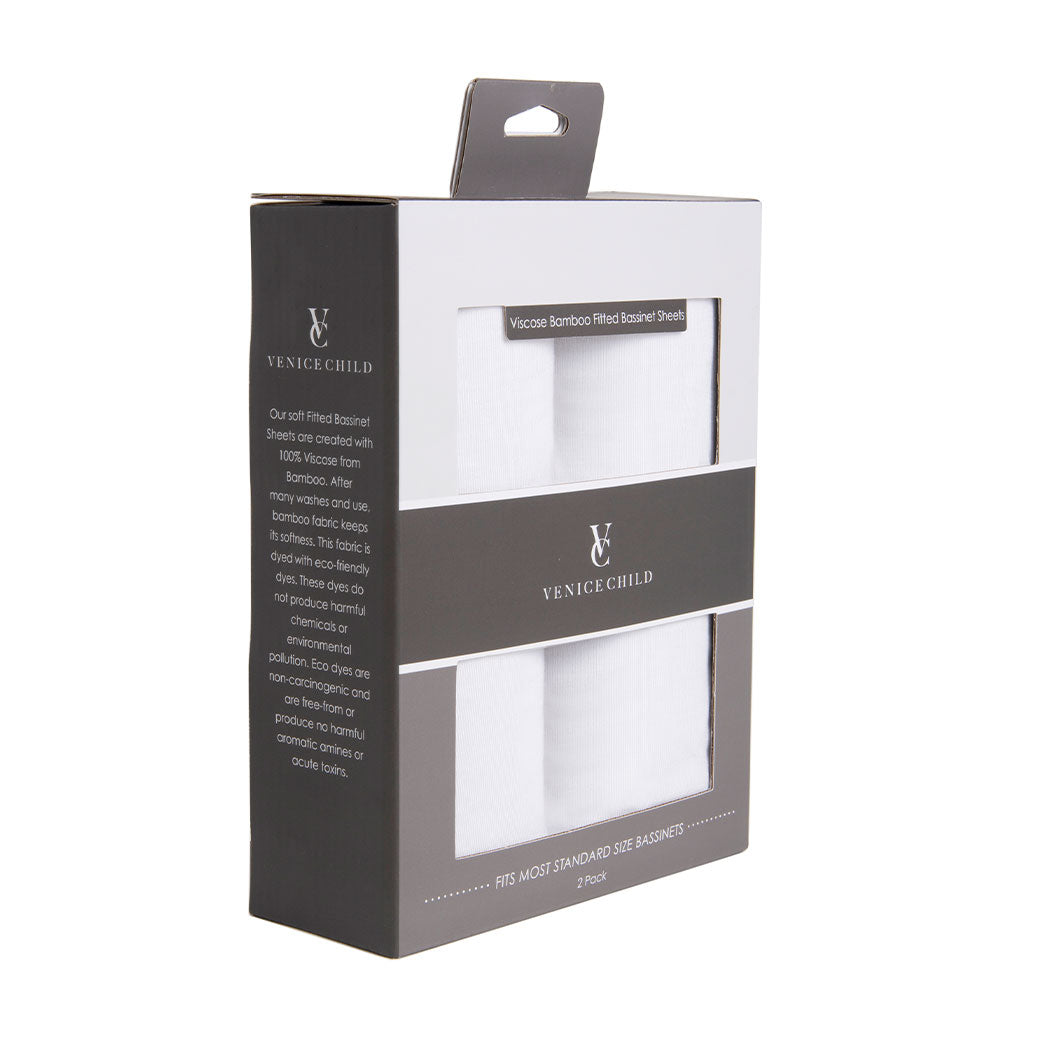 Bamboo Viscose Fitted Bassinet Sheets (Set of 2)