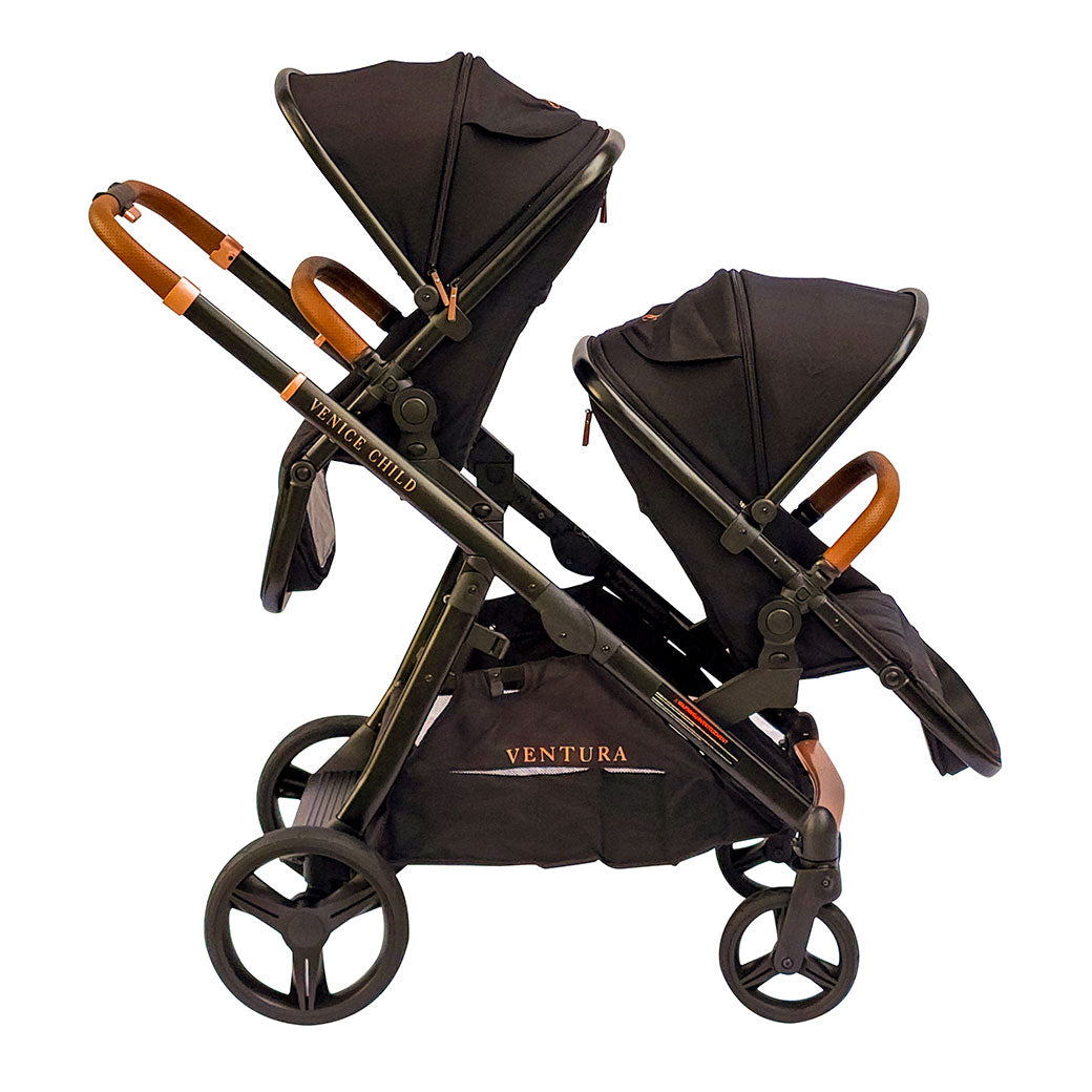 Venice Child Ventura Single to Double Sit-And-Stand Tandem Stroller with 2nd Toddler Seat