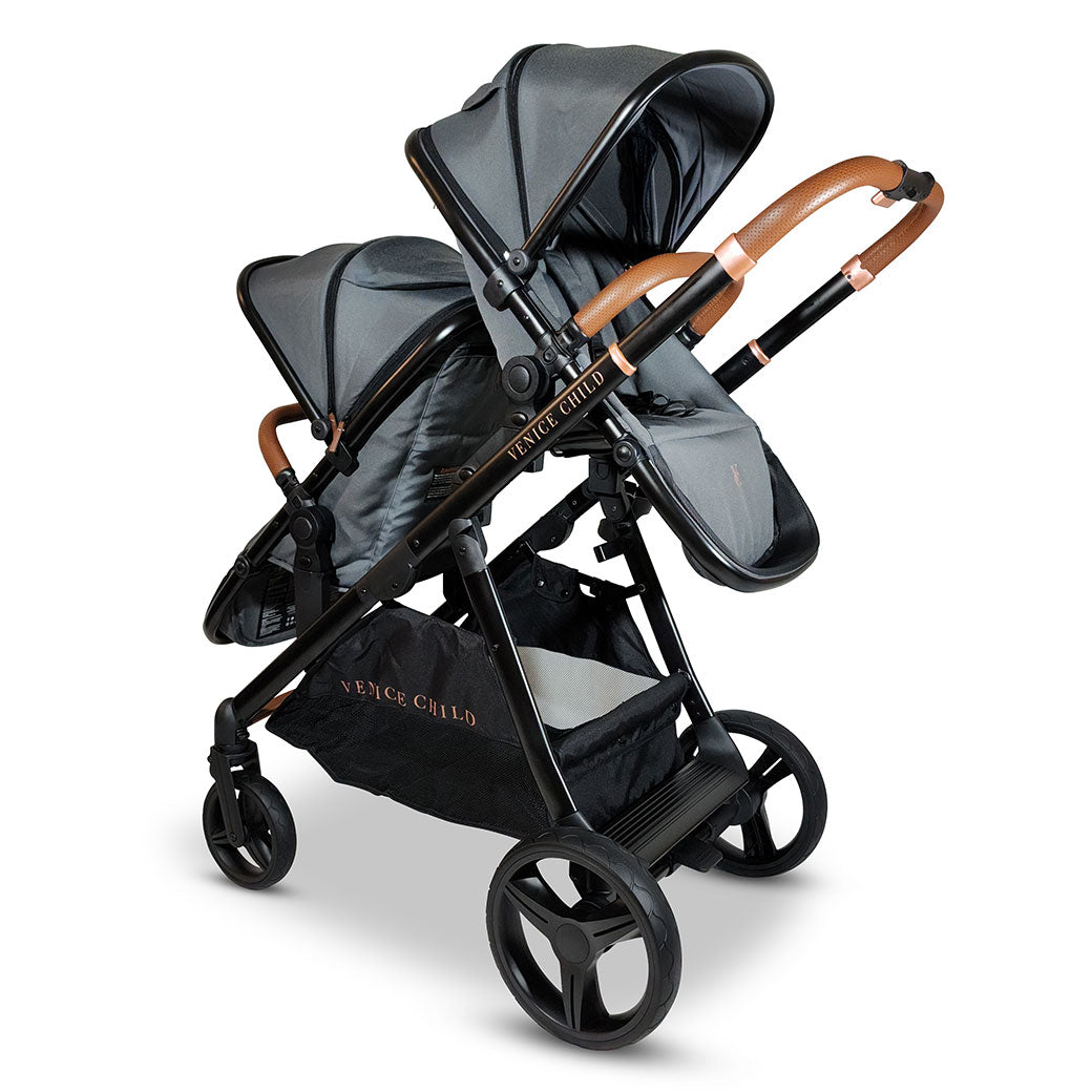single baby stroller with car seat Venice Child Ventura Single to Double Sit-And-Stand Tandem Stroller with 2nd Toddler Seat