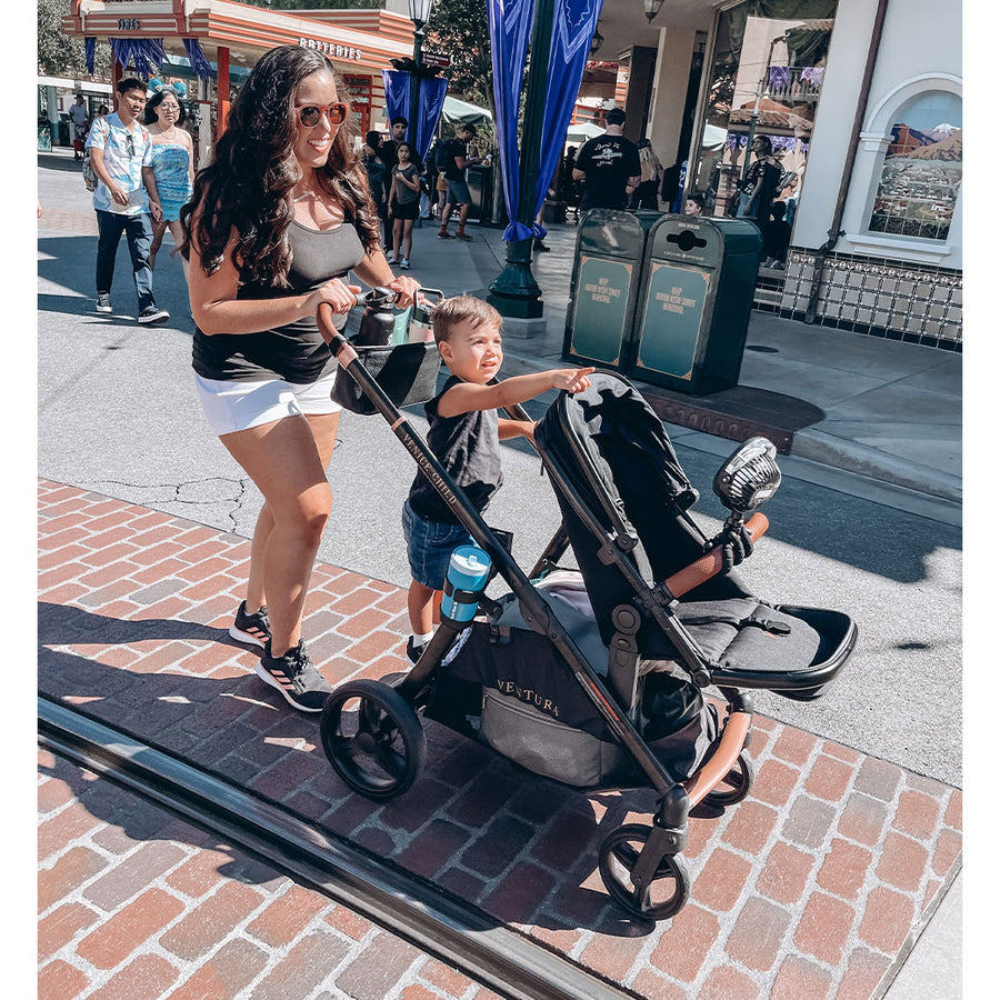 maxi-cosi stroller for twins Venice Child Ventura Single to Double Sit-And-Stand Stroller & Bassinet, Shadow