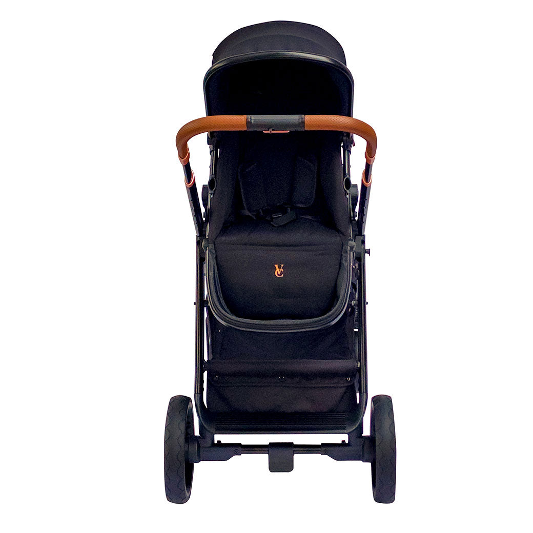 Front view of Venice Child Ventura Single to Double Sit-and-Stand Stroller in -- Color_Midnight