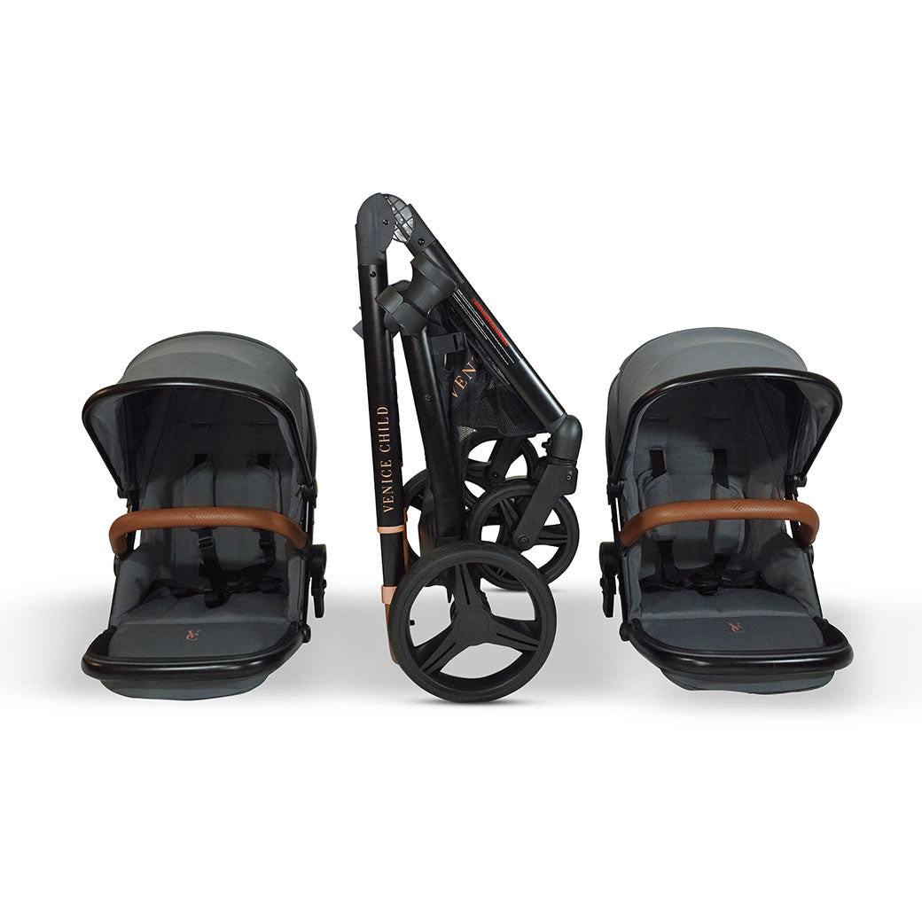 Two Venice Child Ventura Stroller Stand-Alone Toddler Seat with the folded chassis  in -- Color_Shadow