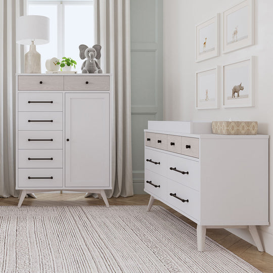 Westwood Design Rowan 6-Drawer Modern Style Wood Dresser in Ash Linen White
