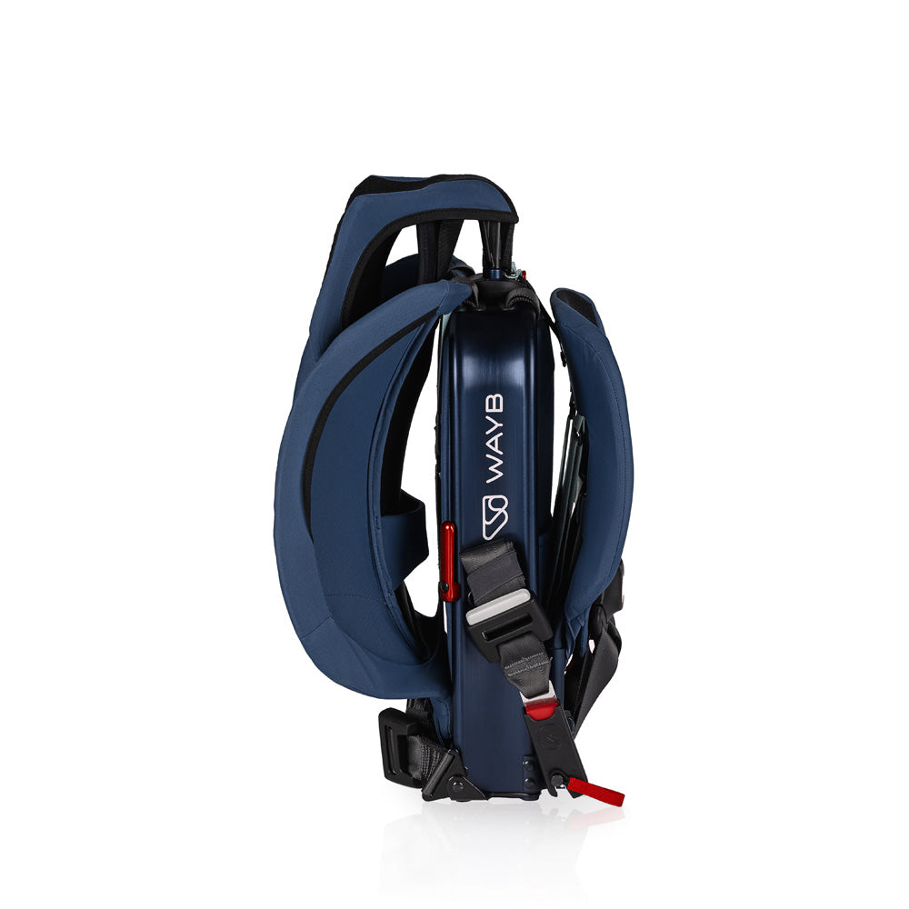 Folded side view of WAYB Pico Car Seat in -- Color_Midnight Sky
