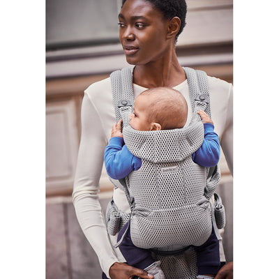Front look of BABYBJÖRN Baby Carrier Free in -- Color_Gray 3D Mesh